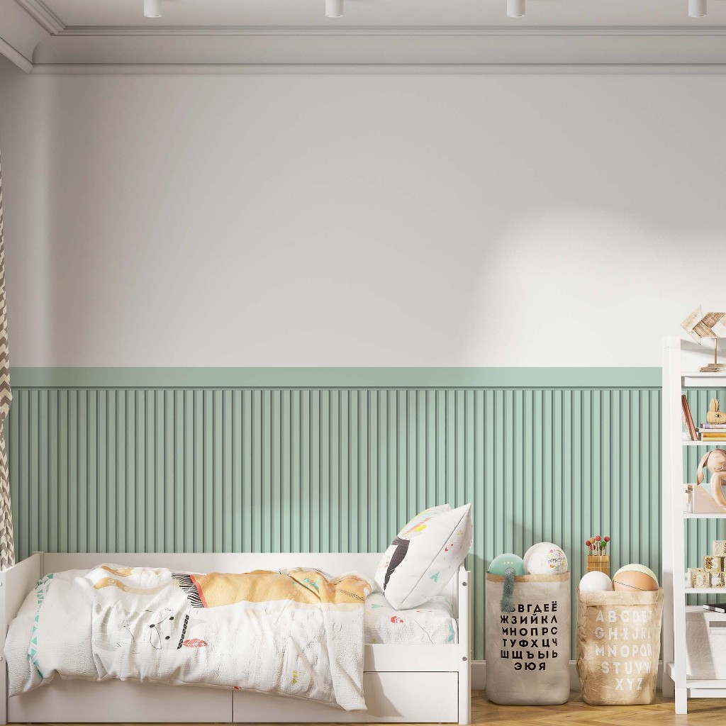 painel ripado verde menta