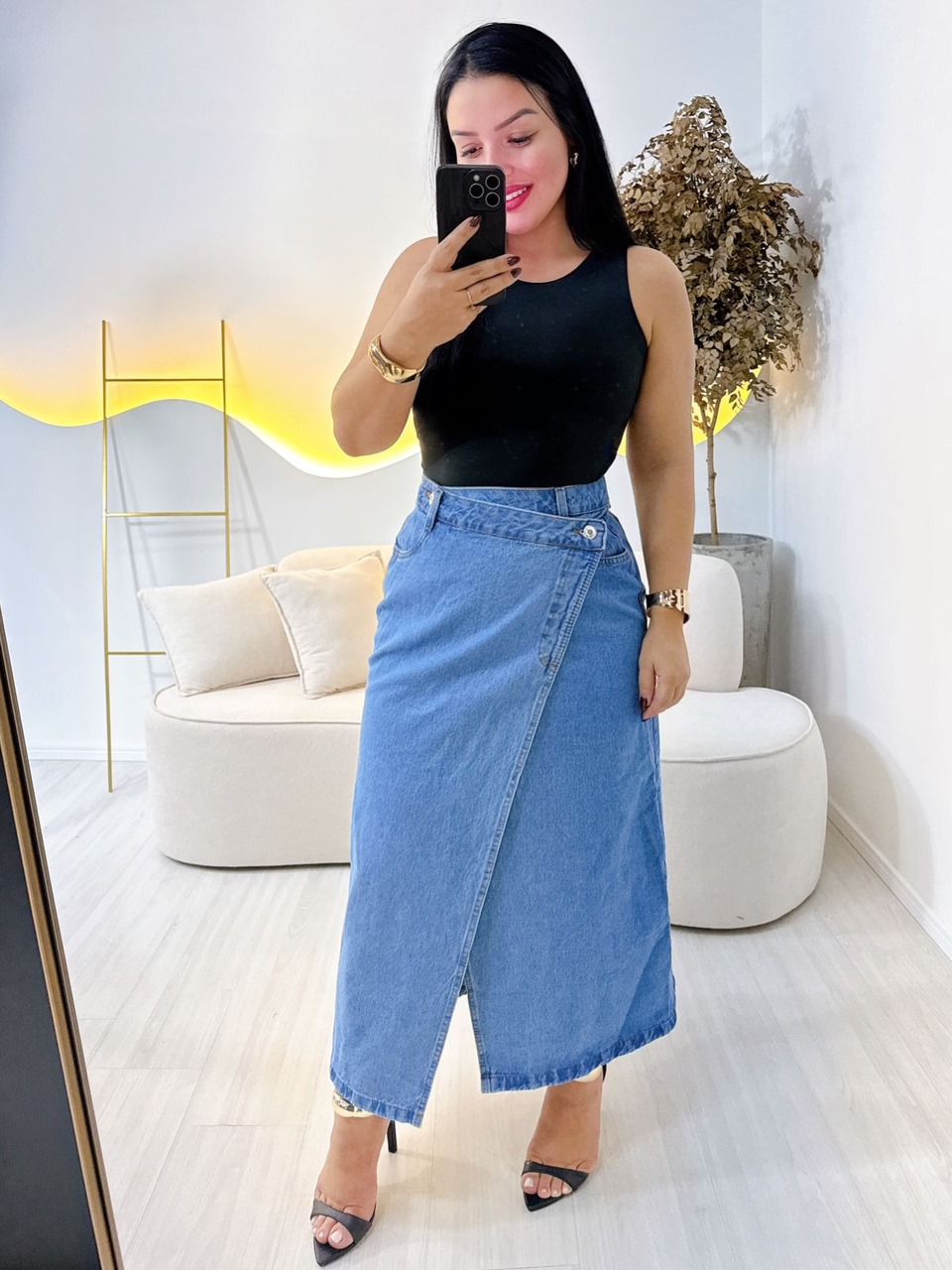 saia envelope midi vestido