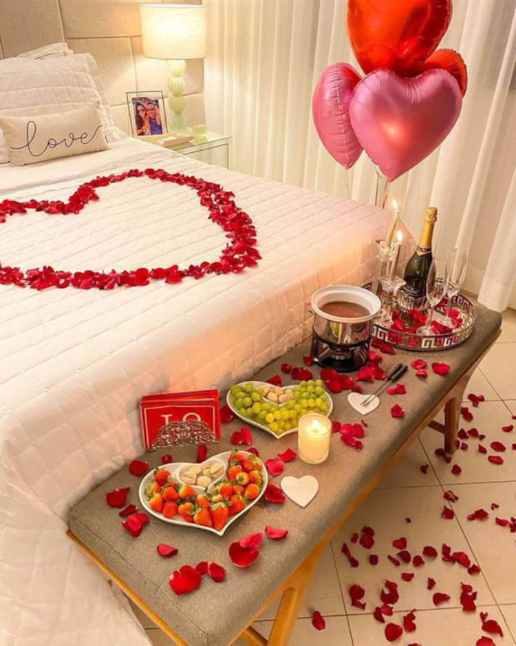 surpresa para esposa quarto