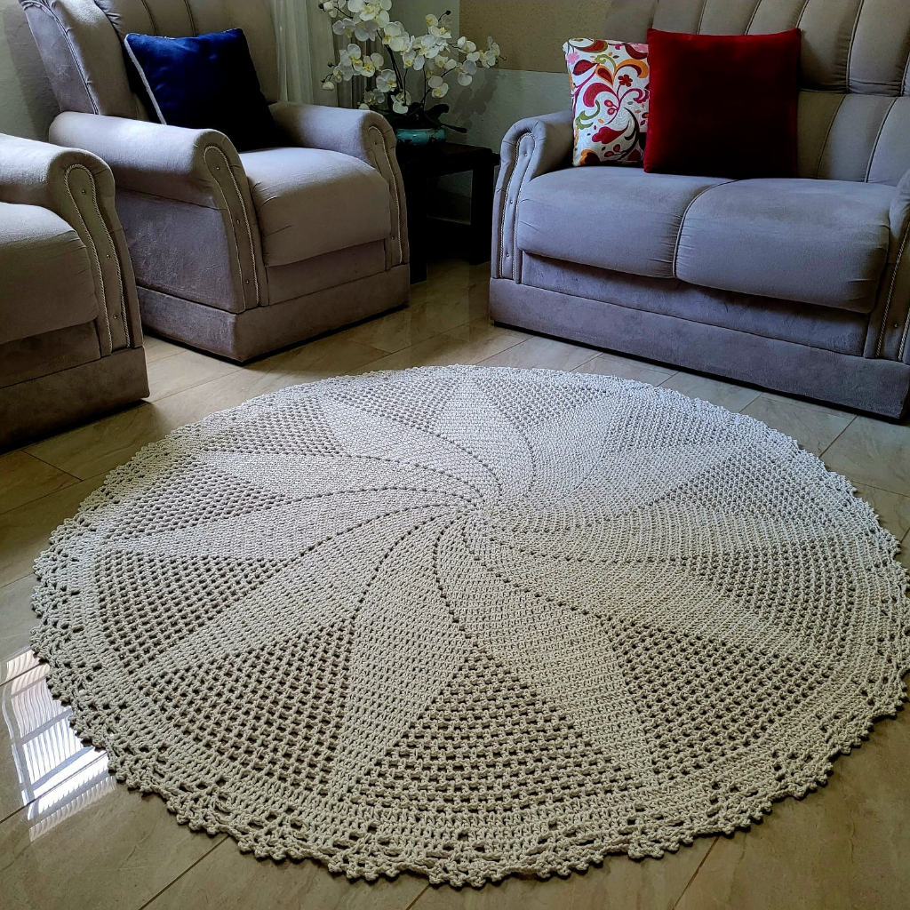 tapete redondo artesanal decoração