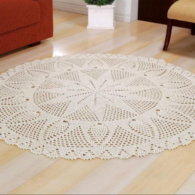 tapete de crochê grande para sala