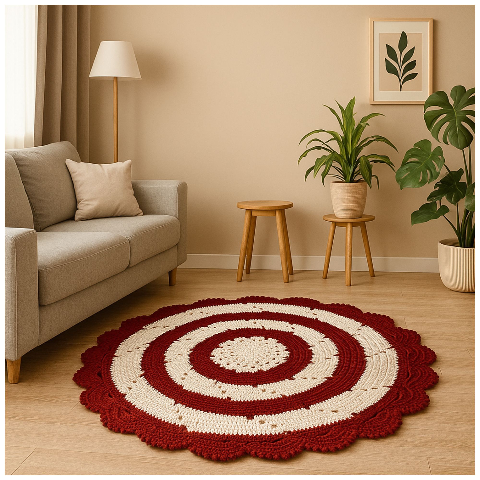 como decorar com tapete de crochê