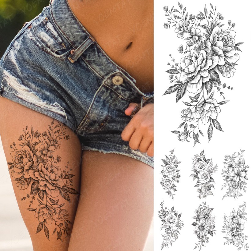 tatuagem realista coxa masculina