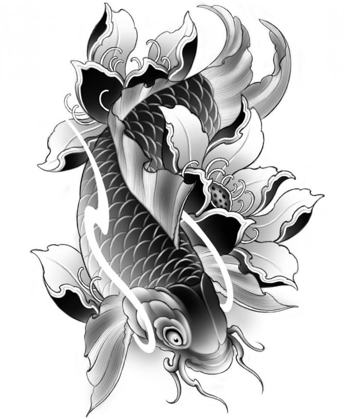 tatuagem carpa sorte prosperidade