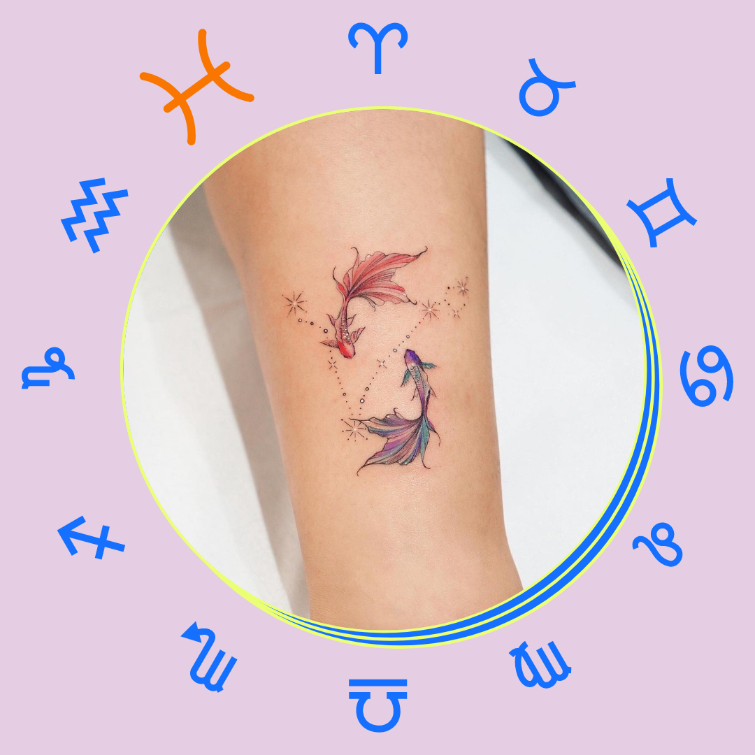 tatuagem aquarela peixes cores
