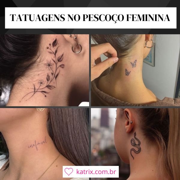 tatuagem minimalista pescoço
