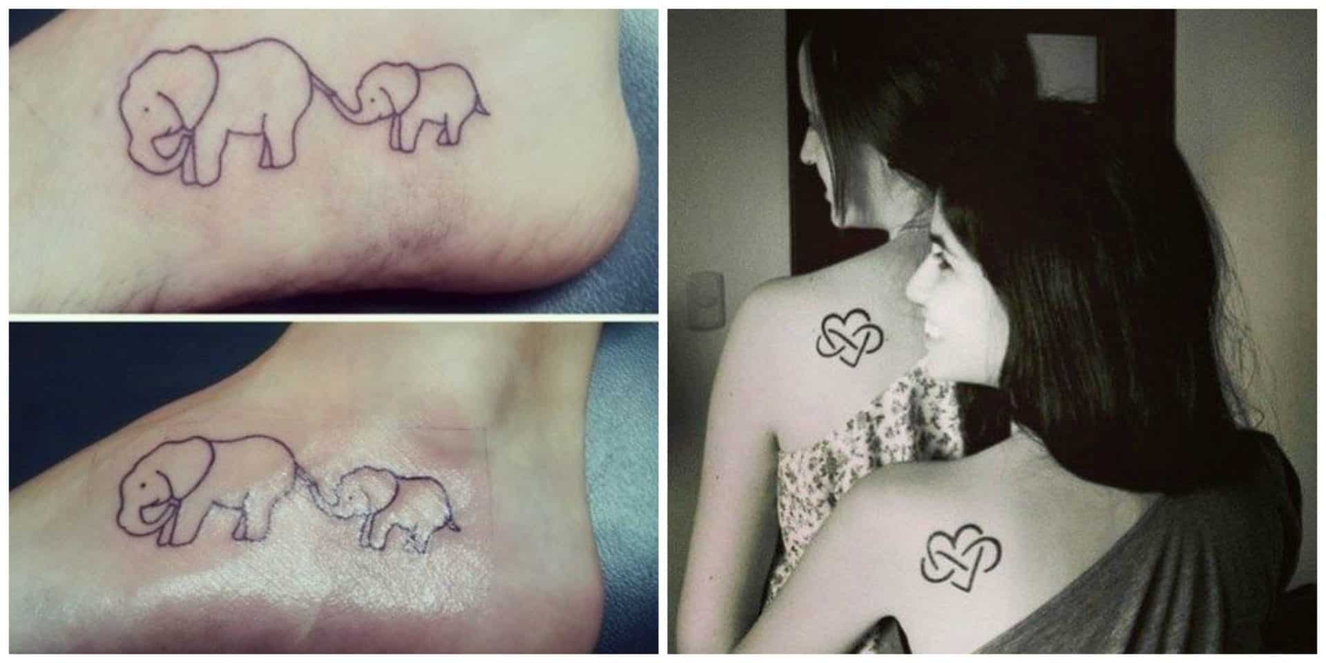 tatuagem fine line mãe filhos