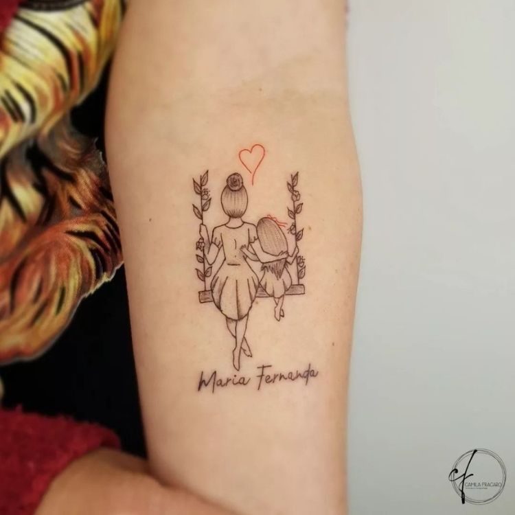 tatuagem com nomes filhos balanço