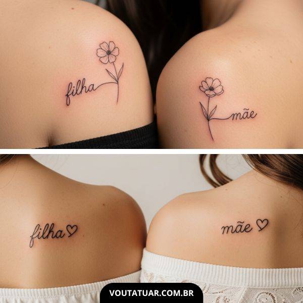 tatuagem mãe e filhos balanço