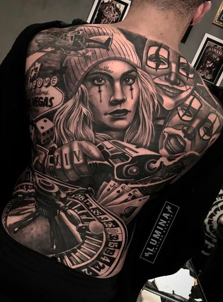 tatuagem costas samurai masculina