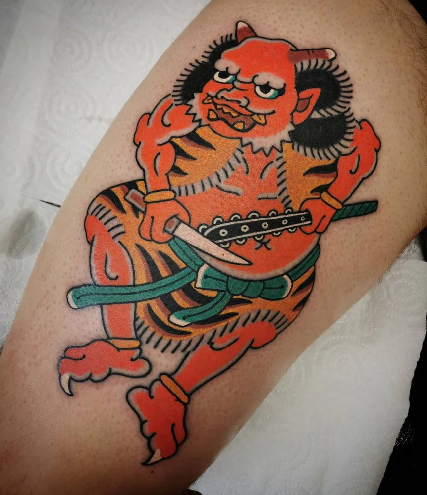 tatuagem tengu antebraço