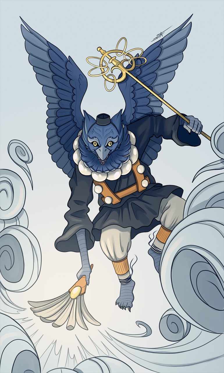 tatuagem máscara tengu