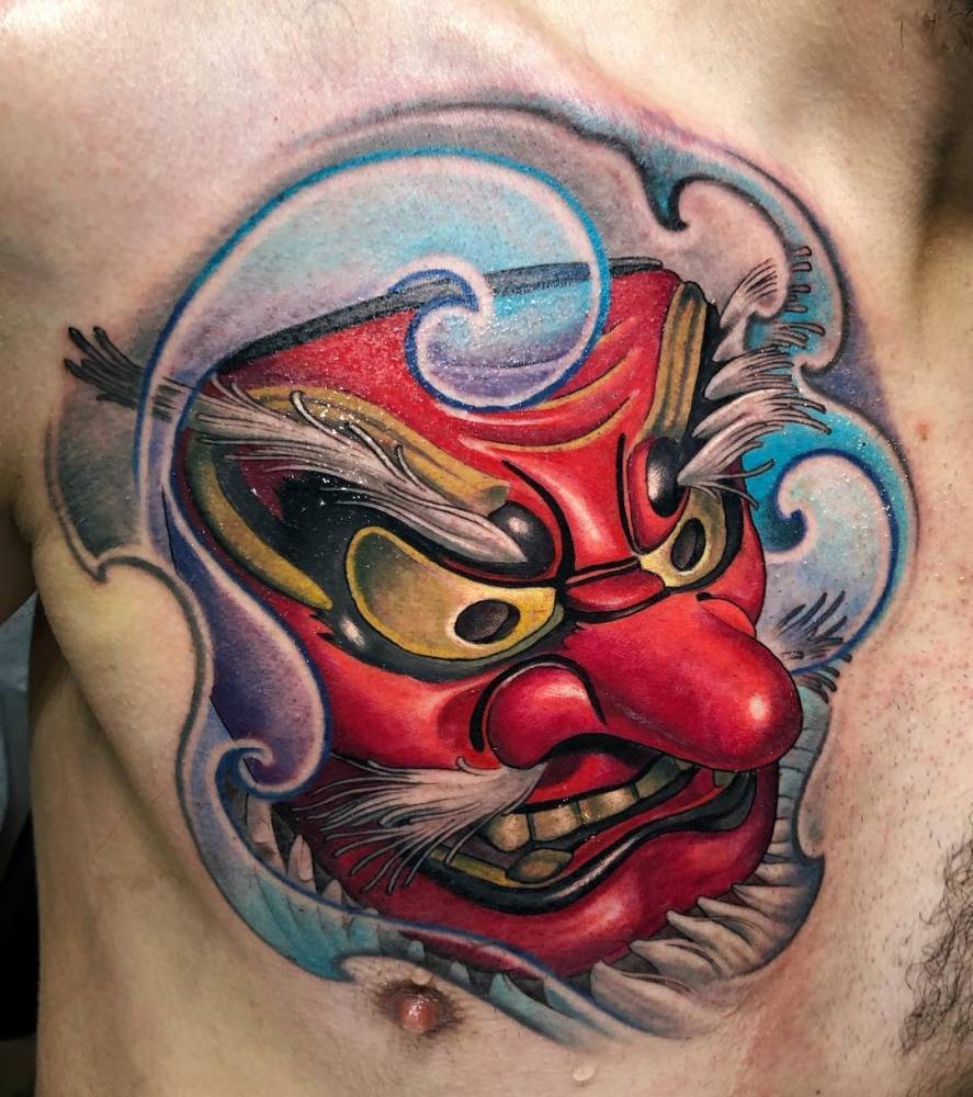 tatuagem folha de outono tengu