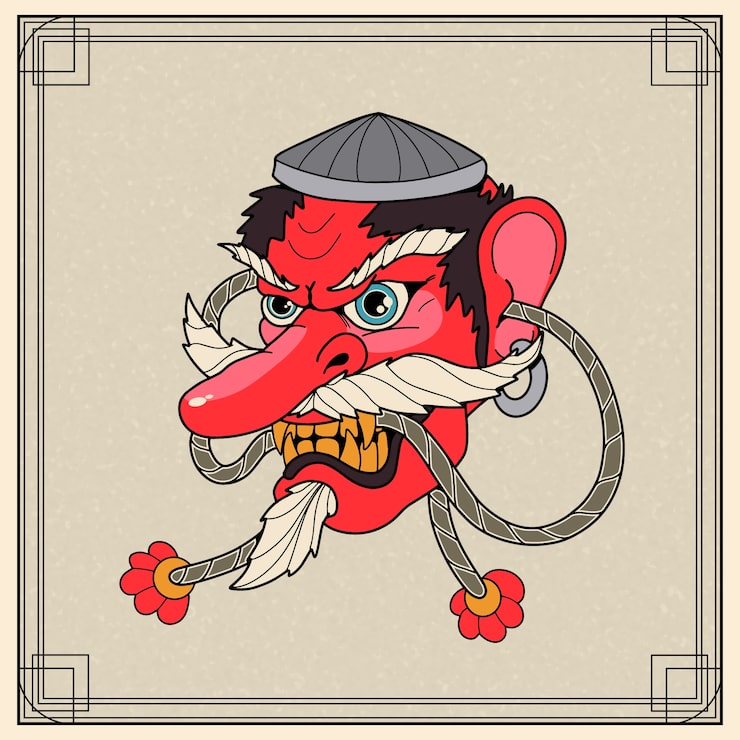 tatuagem tengu colorida
