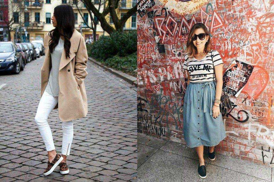 tenis slip on plataforma looks