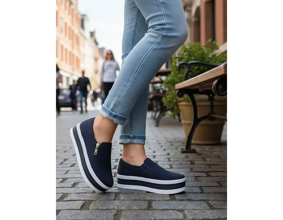 tenis slip on versatil
