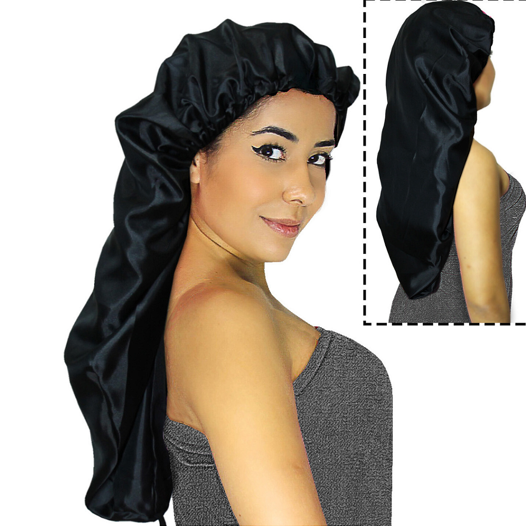 touca de cetim antifrizz tamanho grande