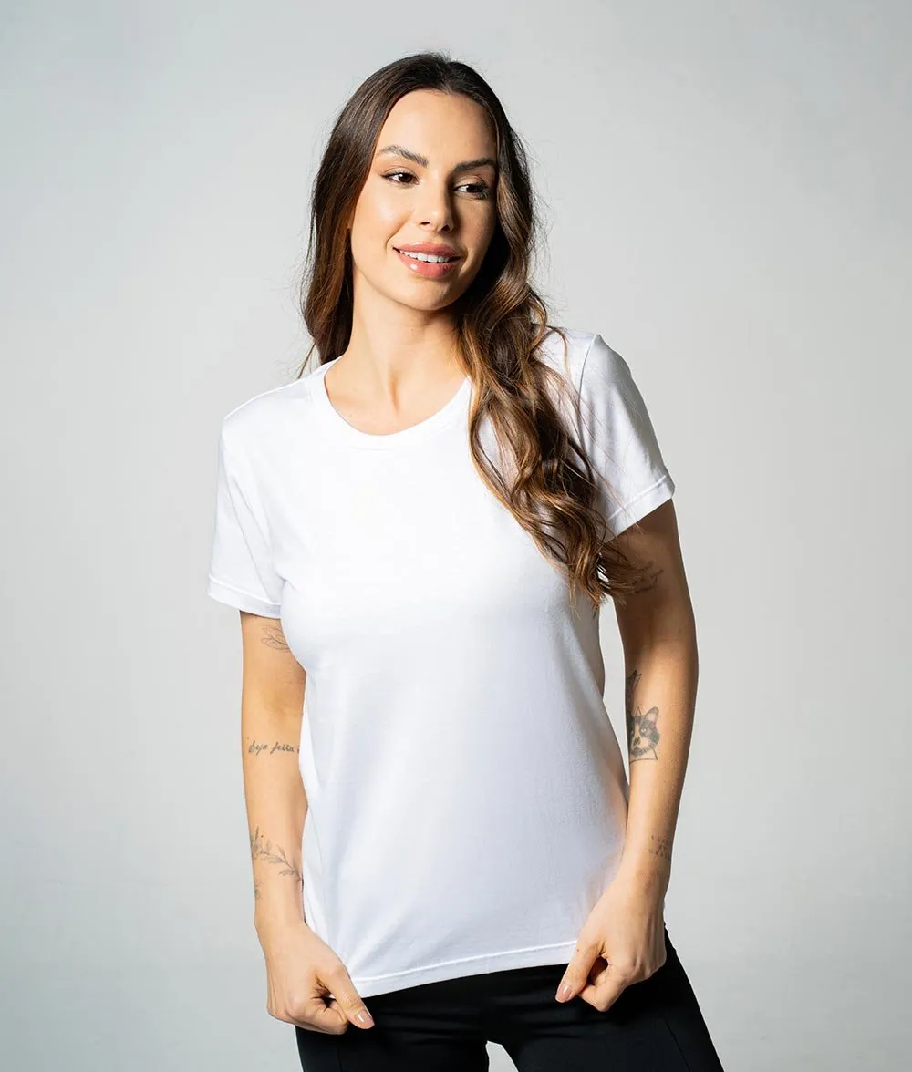 tshirt feminina gola V