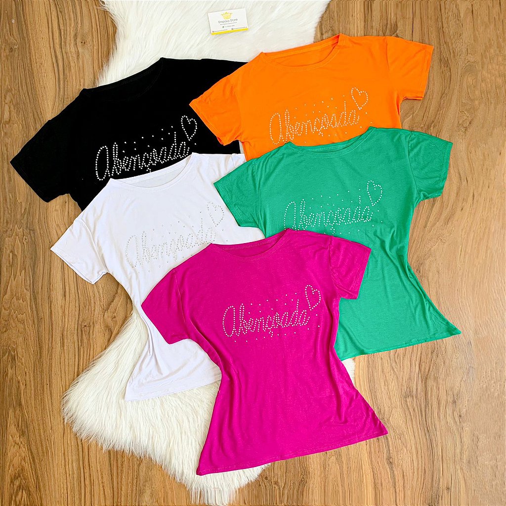 tshirt feminina gola redonda