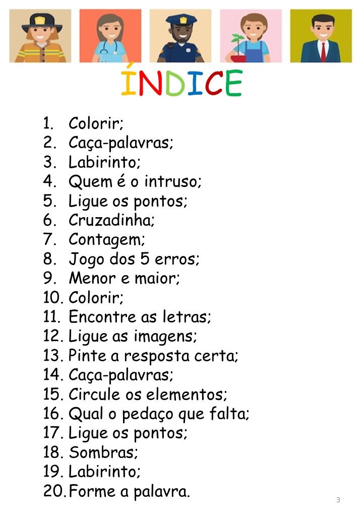 lista de profissões com a