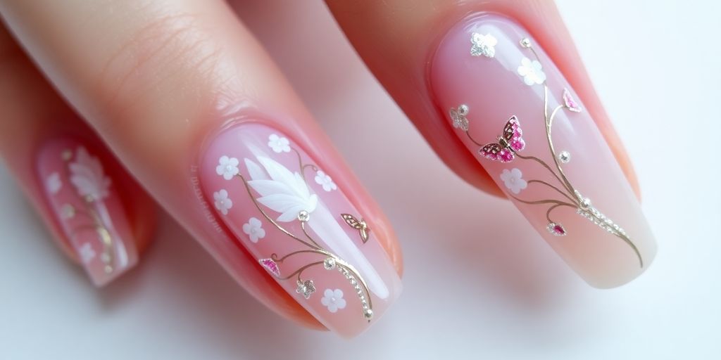 Unha de gel delicada