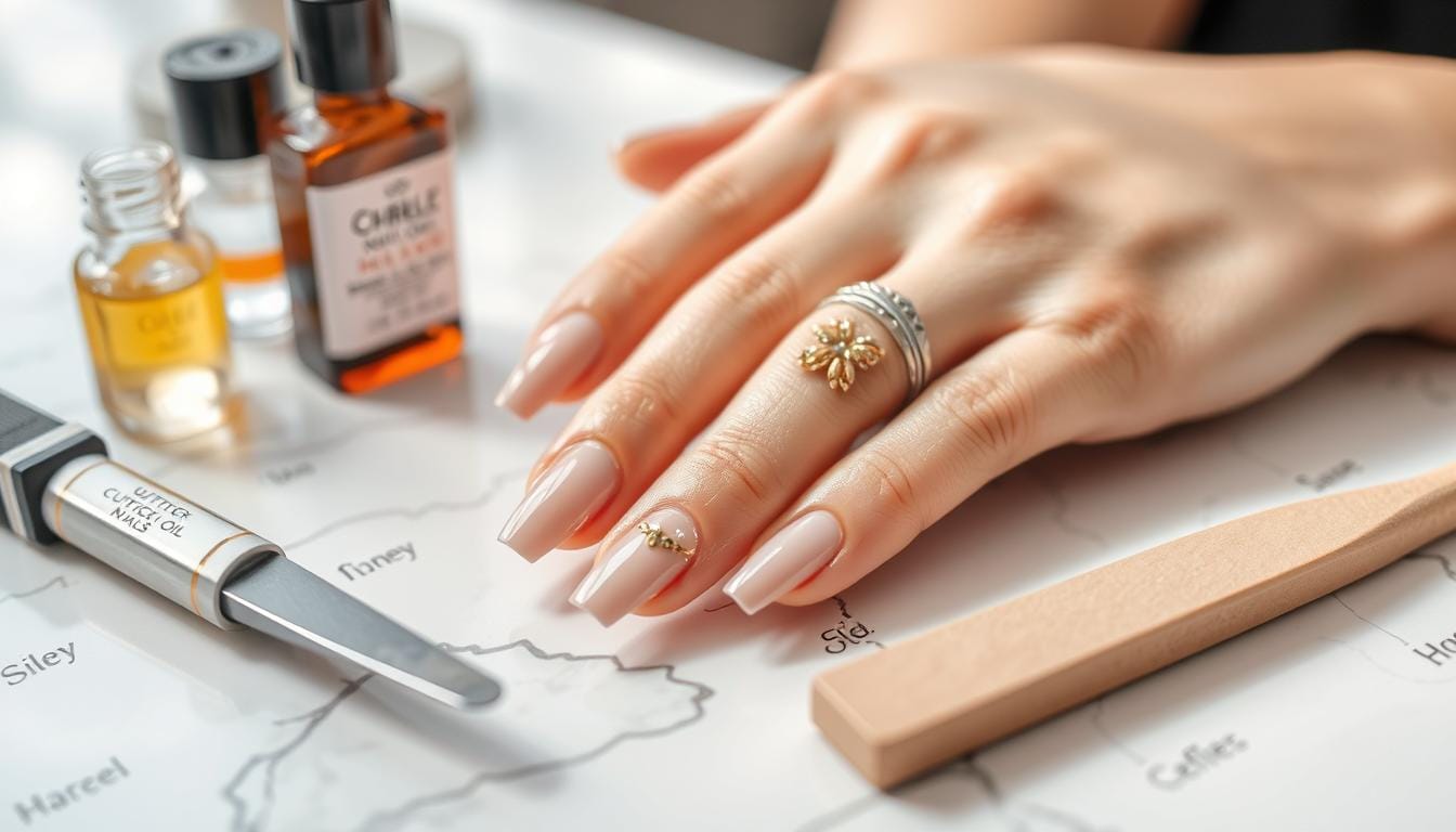 Unha de gel decorada