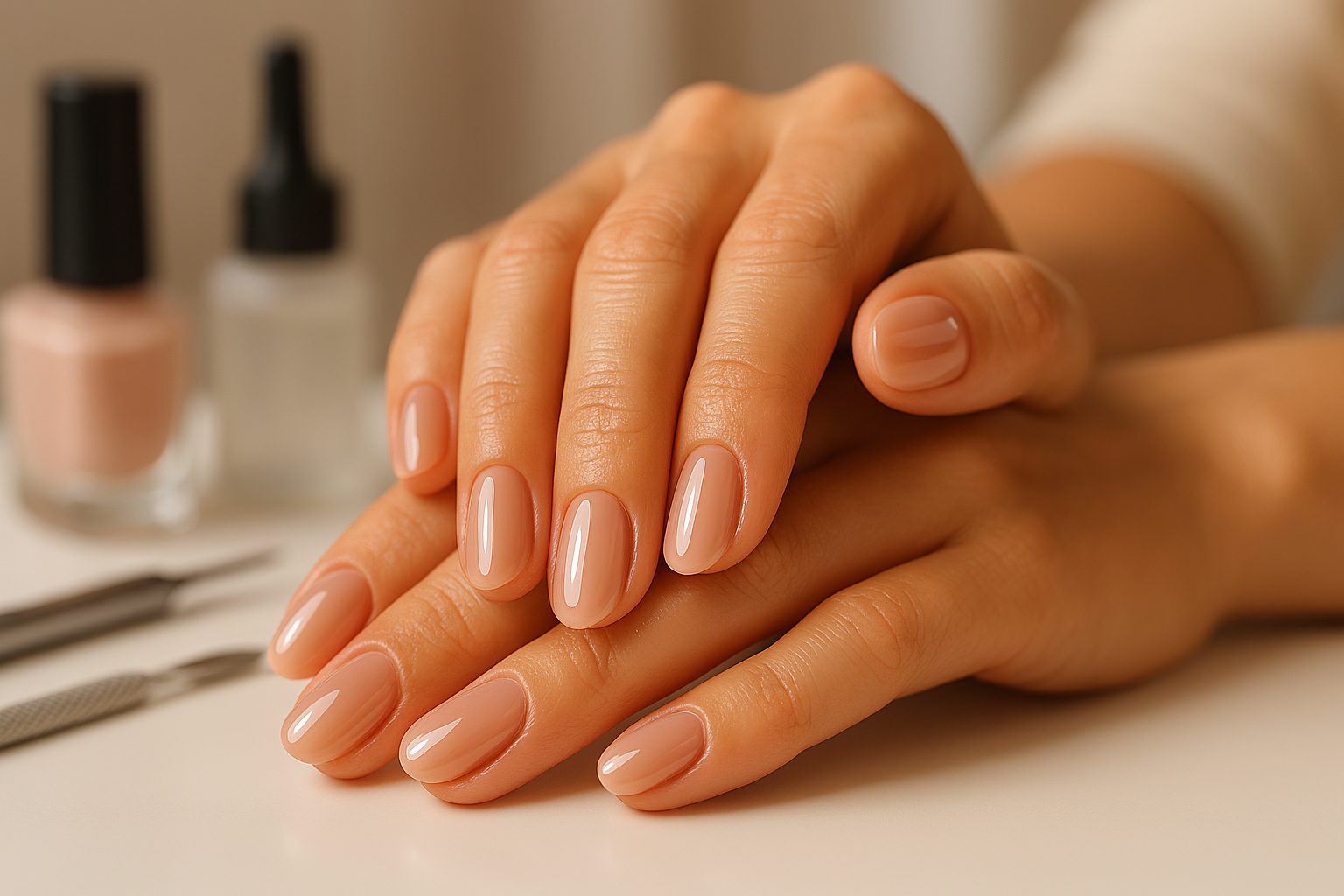 unha quadrada em gel simples