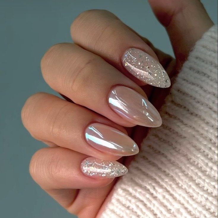unha gel glitter dourado