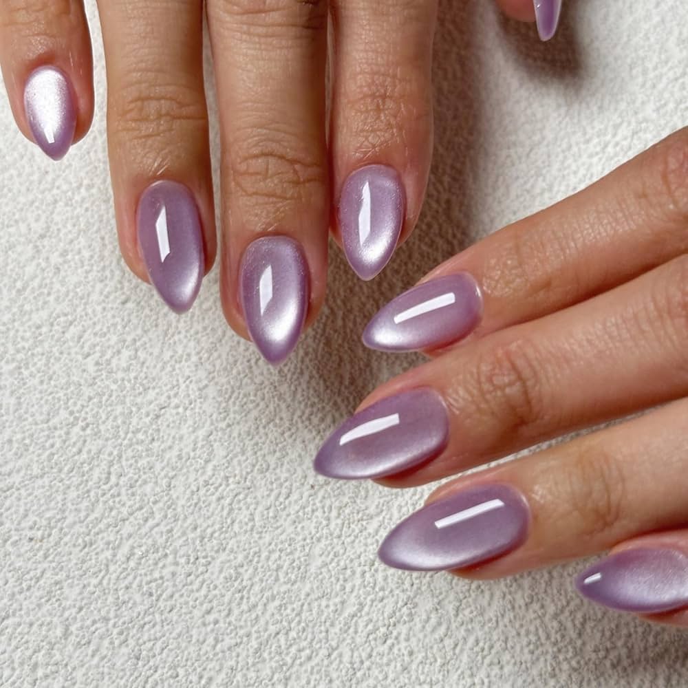 unha roxa com glitter filha única