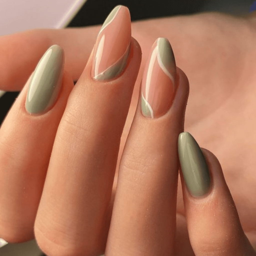 unhas em formato de amêndoa