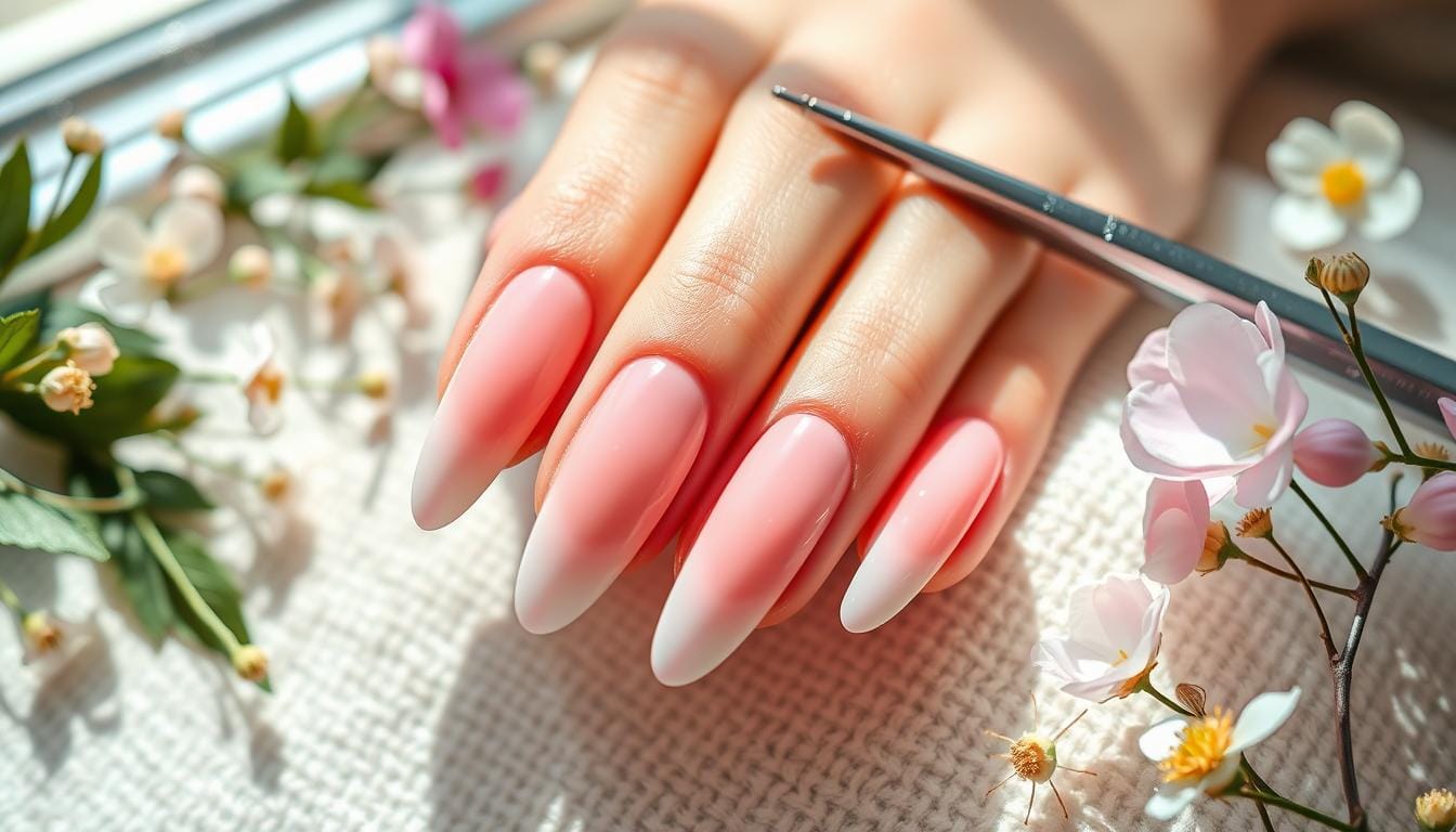 unhas amendoadas curtas
