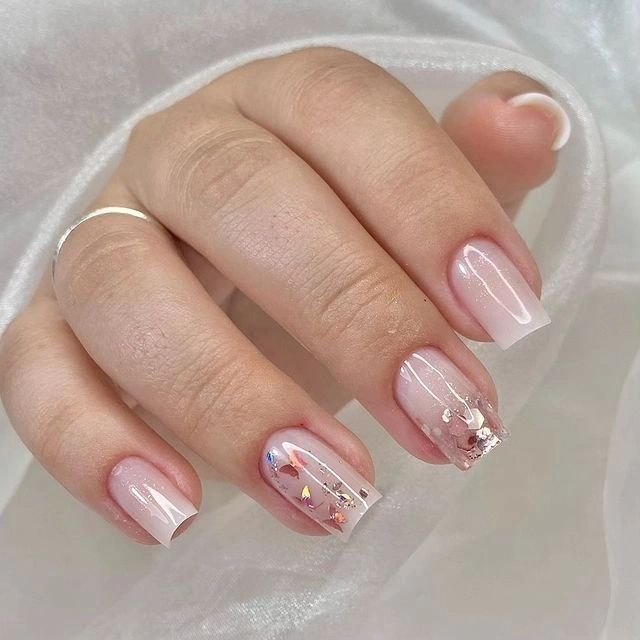 unhas de gel baby boomer