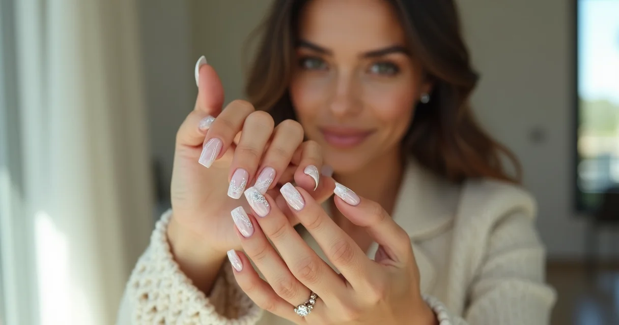 unhas gel curtas formato amendoado