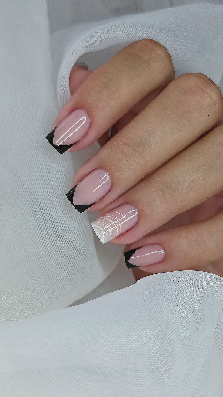 unhas quadradas com francesinha