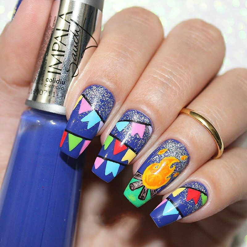 decoração de unhas para arraiá