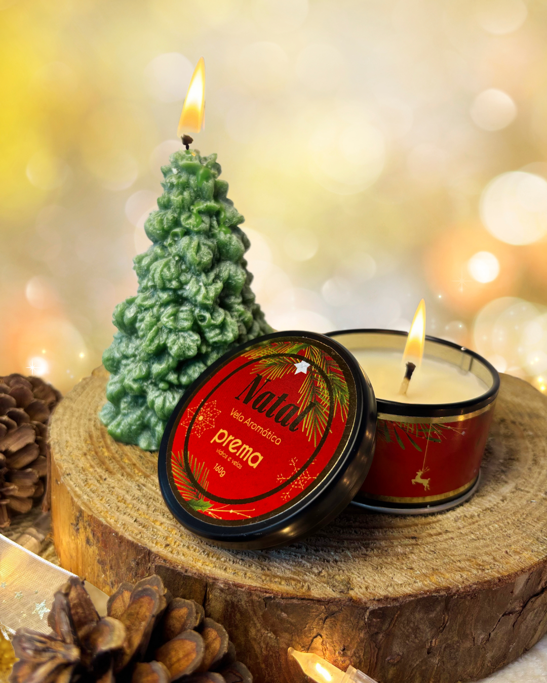 como usar velas na decoração de natal