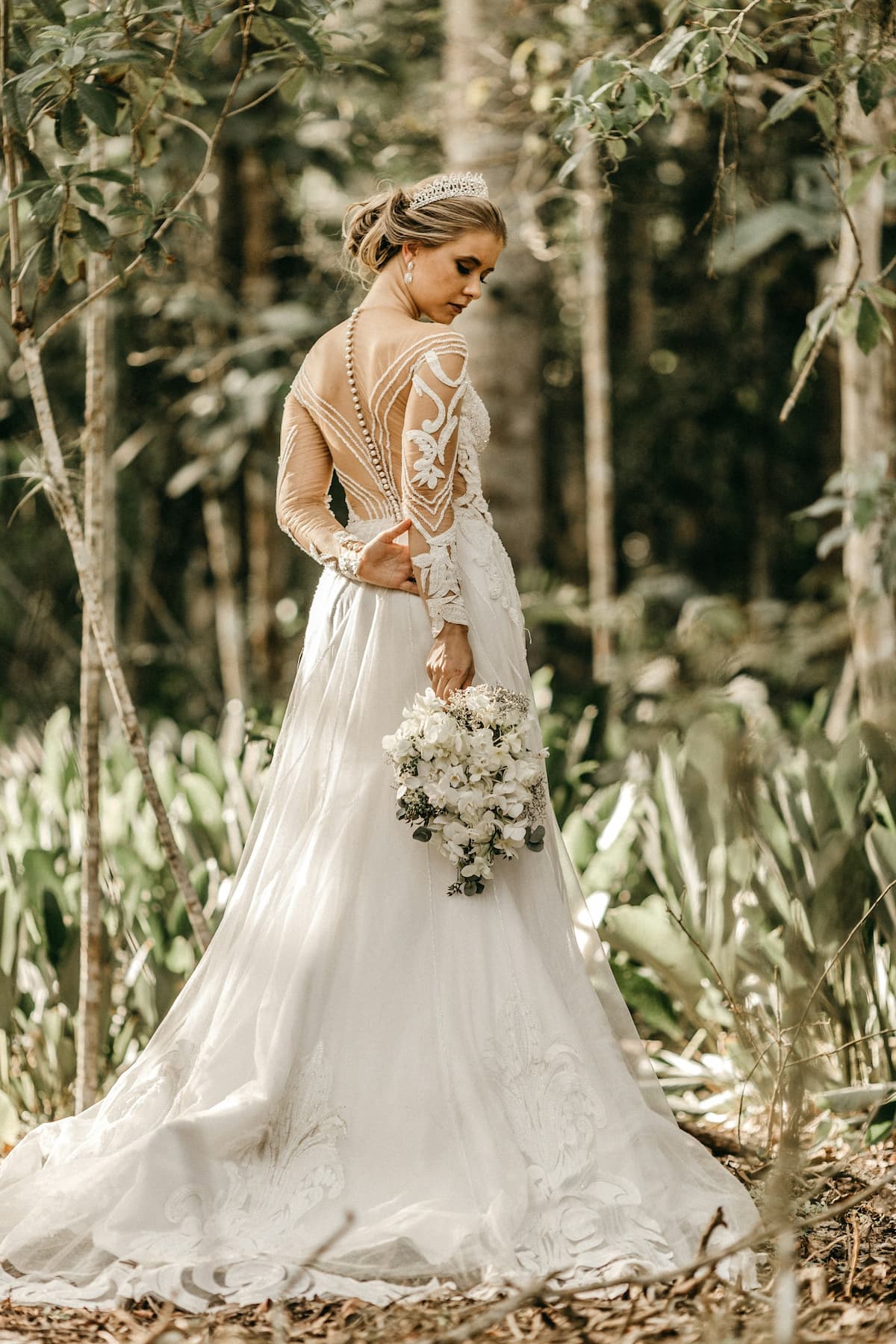 vestido de noiva manga longa renda