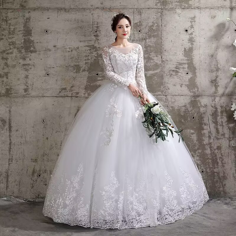 vestido de noiva manga princesa