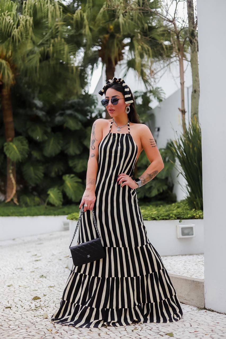 vestido listrado casual