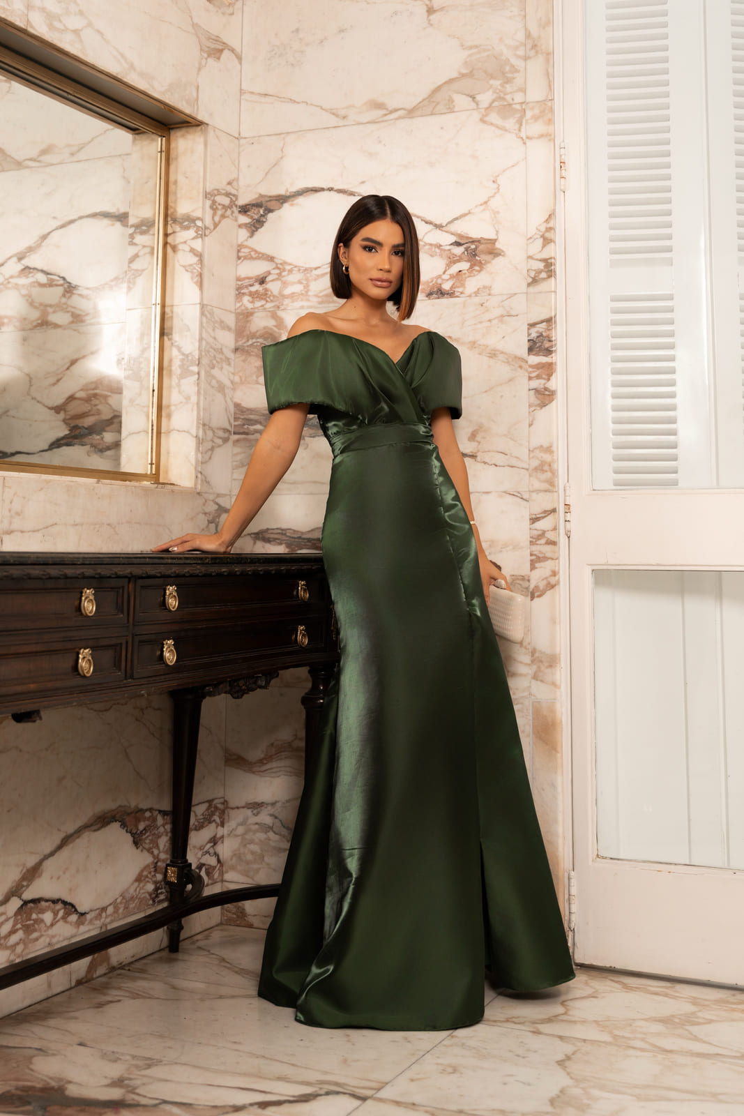 vestido verde militar madrinha