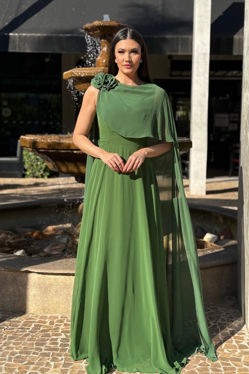 vestido verde oliva madrinha curto