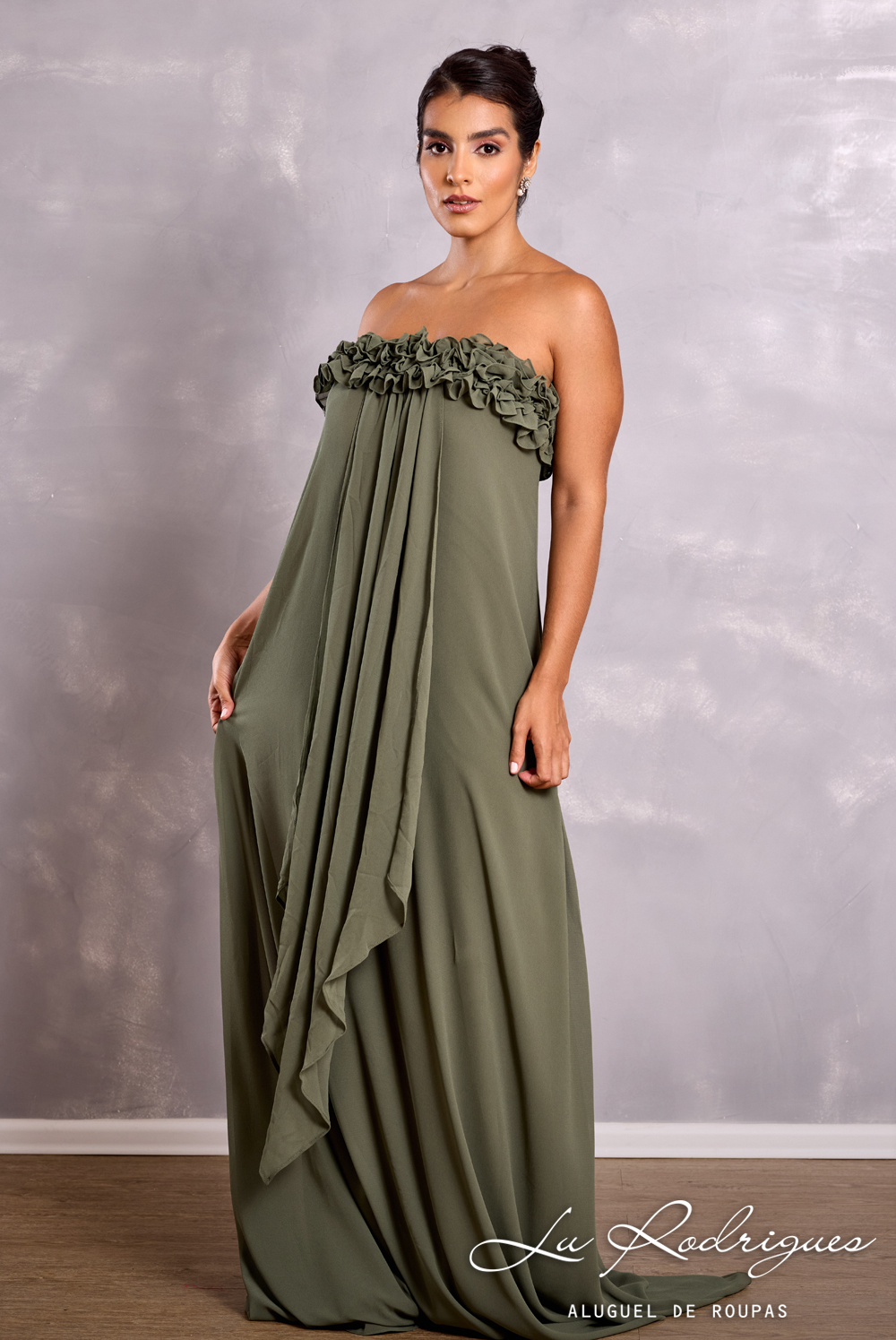vestido longo verde madrinha