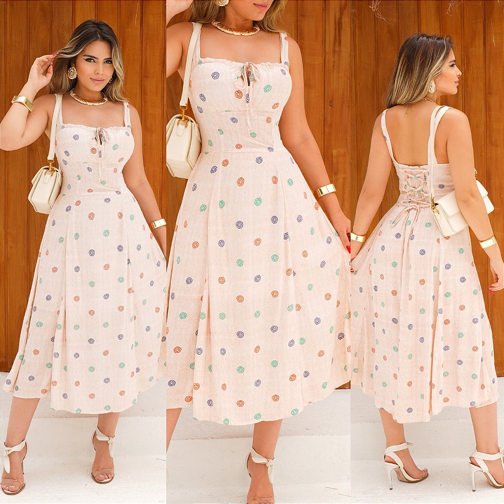 vestido midi rodado
