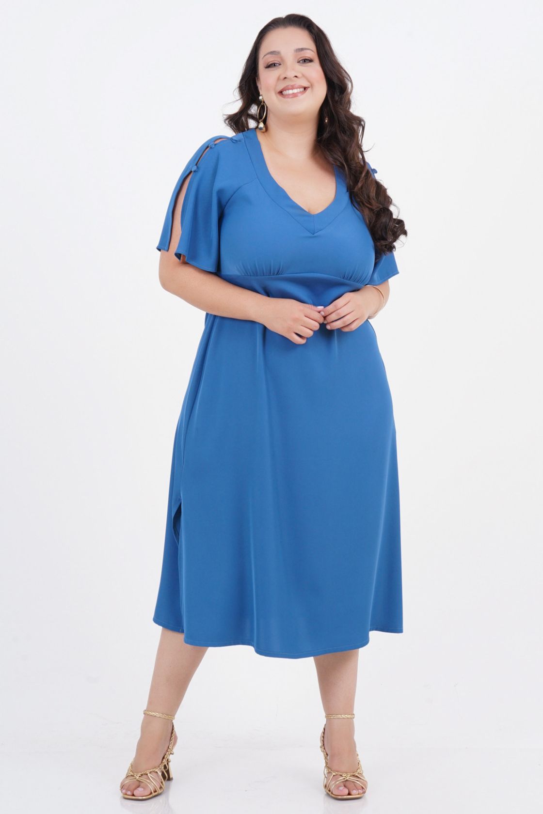 vestido midi alfaiataria