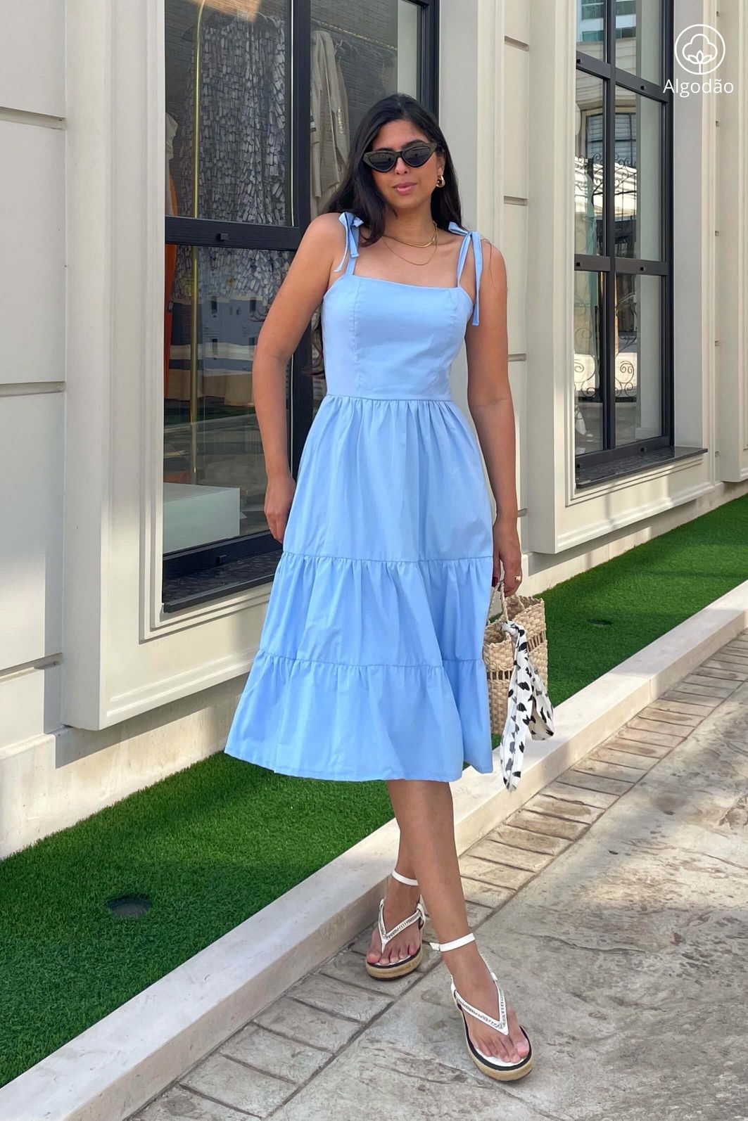 vestido midi alfaiataria