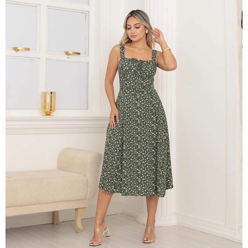 vestido midi verão 2026