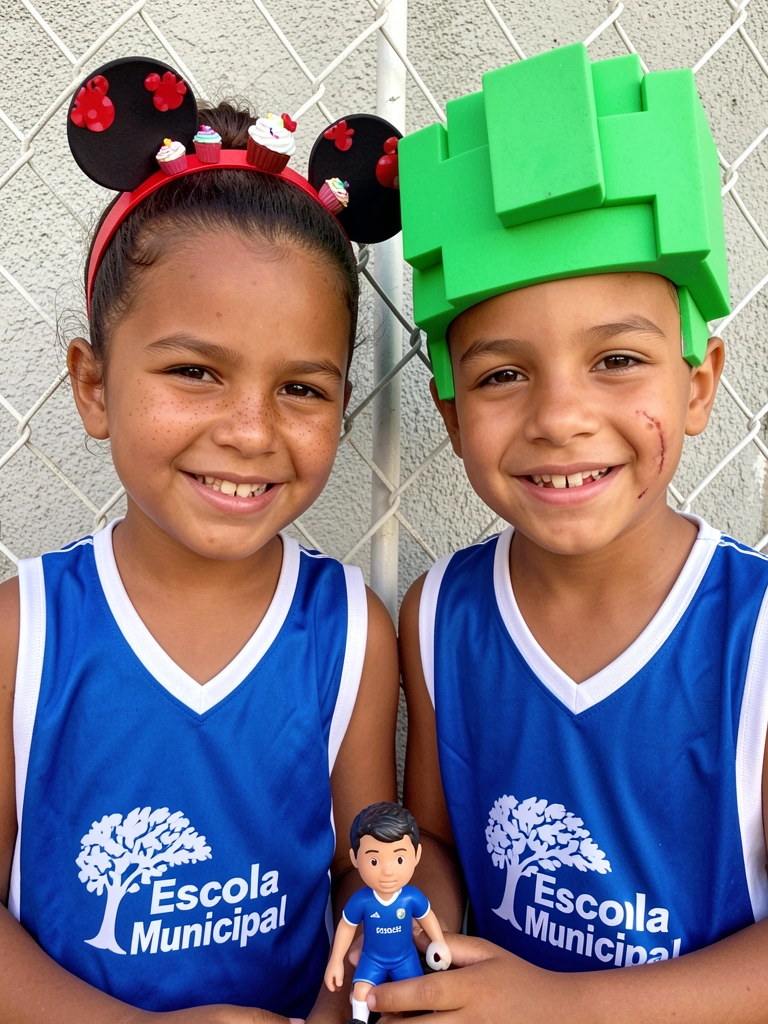 Bloco quadrado de EVA verde sobre uma superfície lisa, simulando um cabelo estilo Minecraft.