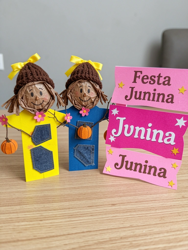 Vaso de barro pintado com bolinhas coloridas, mini suculenta e laço de chita.