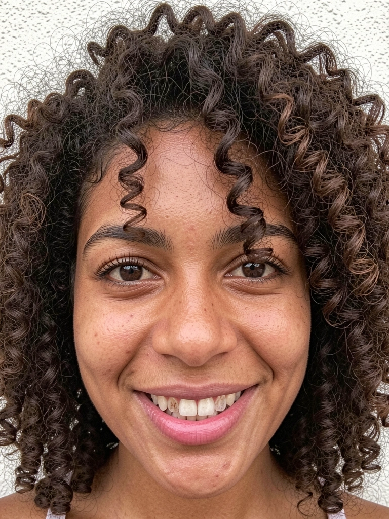 Dois formatos de rosto, oval e coração, com cabelo black power curto desenhados em estilo ilustrativo.