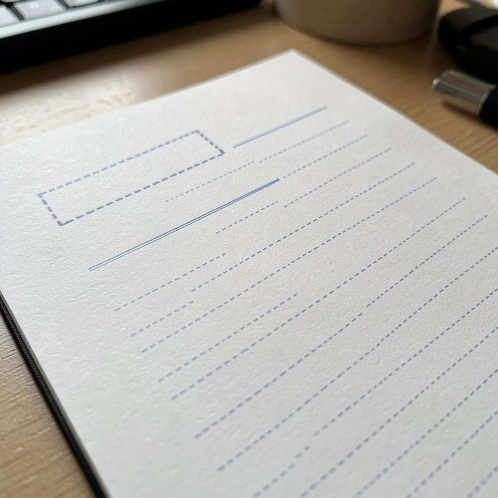 Página de PDF com linhas tracejadas para etiqueta de caderno.